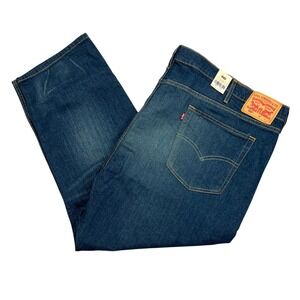 Levis 502 Taper Mens Big & Tall Stretch Blue Denim Jeans 52x29 Medium Wash NEW